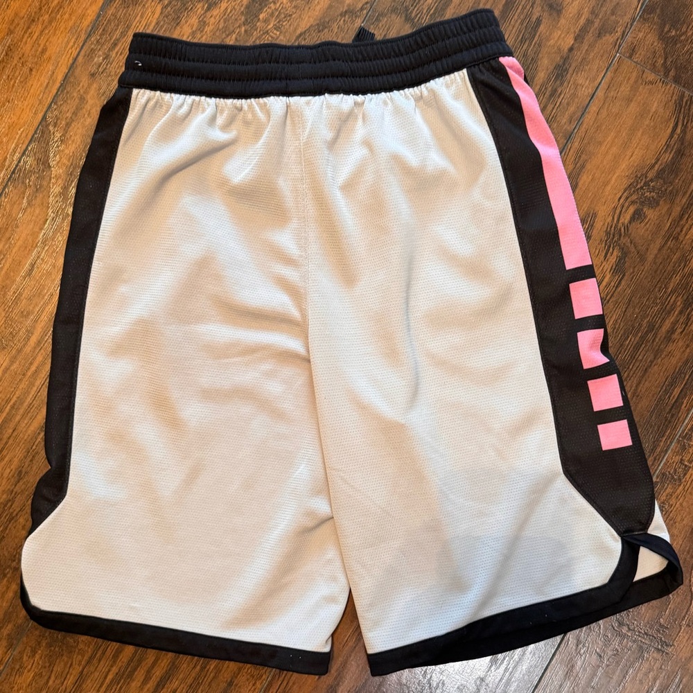 Nike Elite Boys Basketball Shorts Big Kids Size XL YXL Gray Pink Pre-Owned - Picture 6 of 7